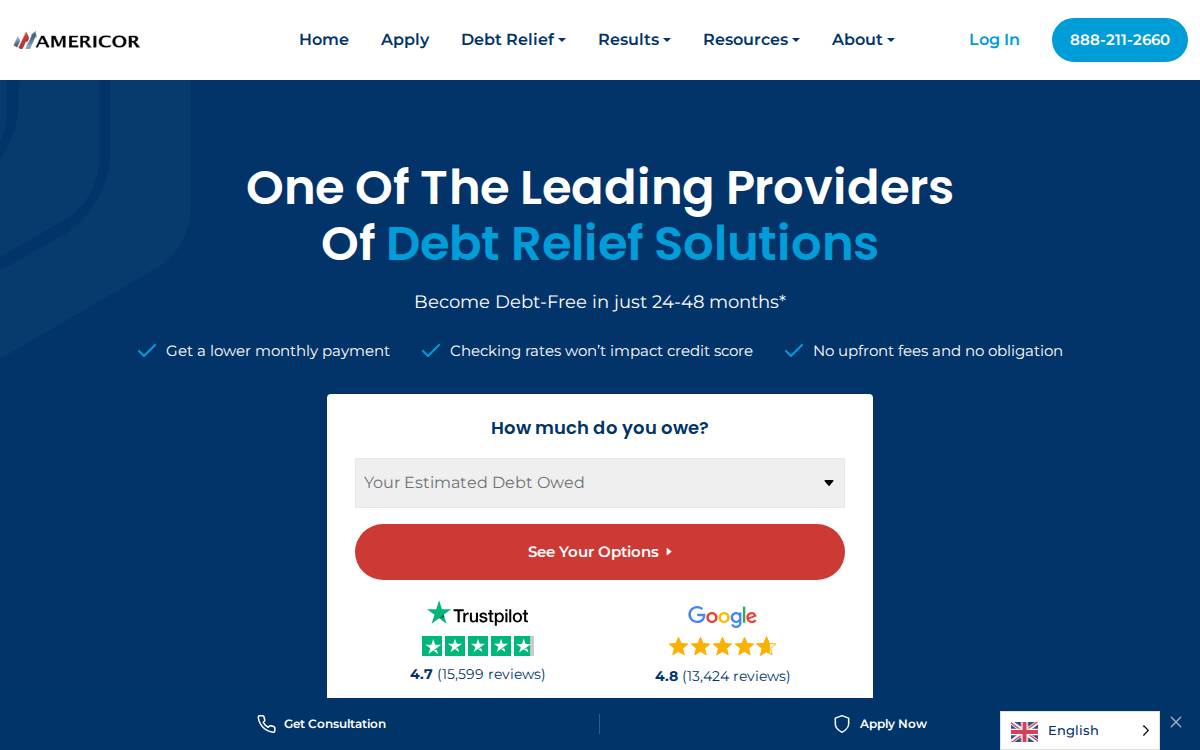 Americor website preview