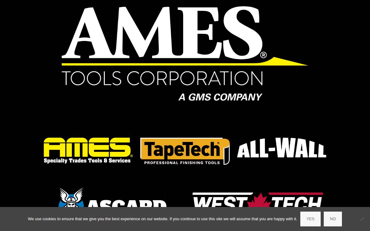 Ames Taping Tools website preview