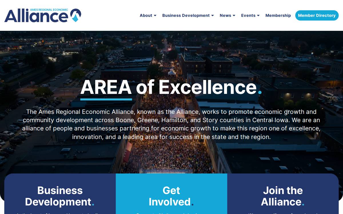 Amesedc website preview