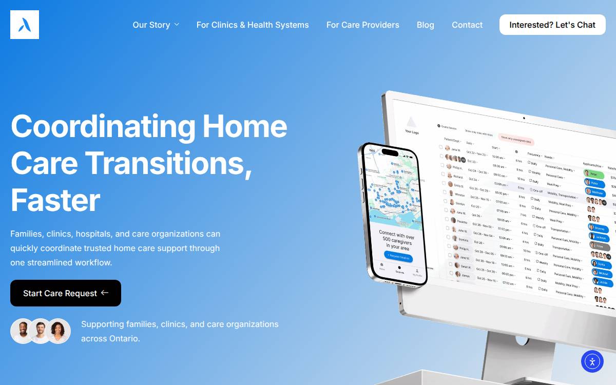 Amicare Inc. Website website preview