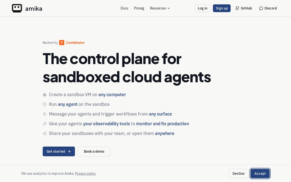 Amika website preview