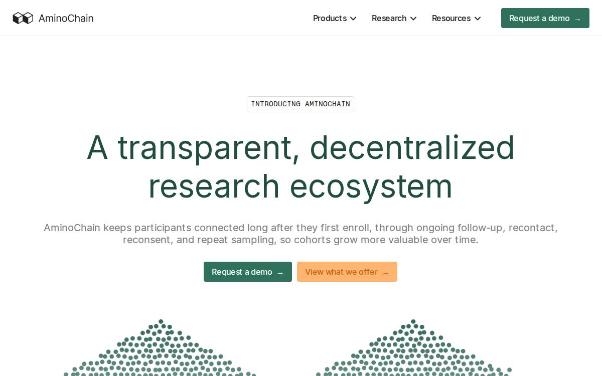 AminoChain website preview