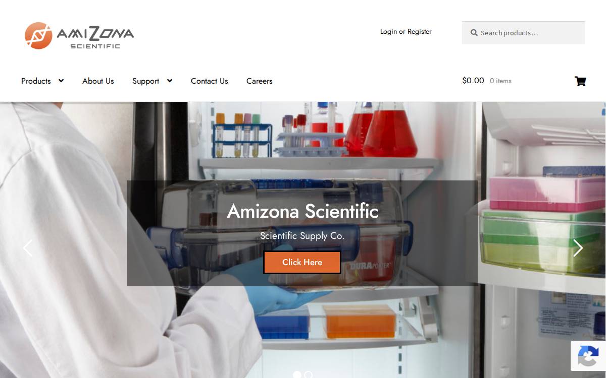 Amizona Scientific website preview