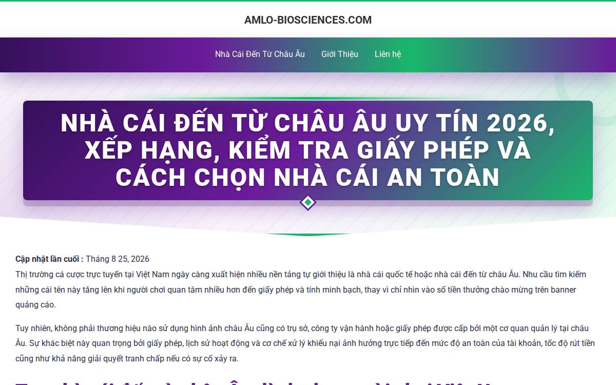 AMLo Biosciences website preview