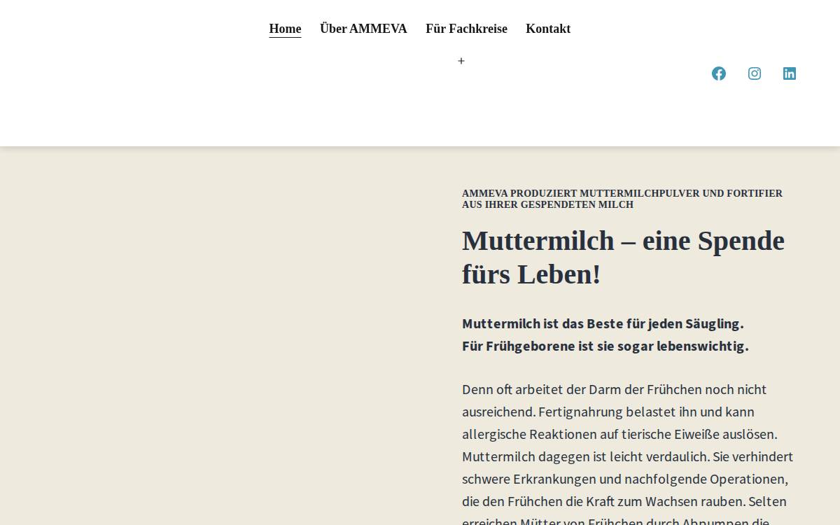 Ammeva website preview