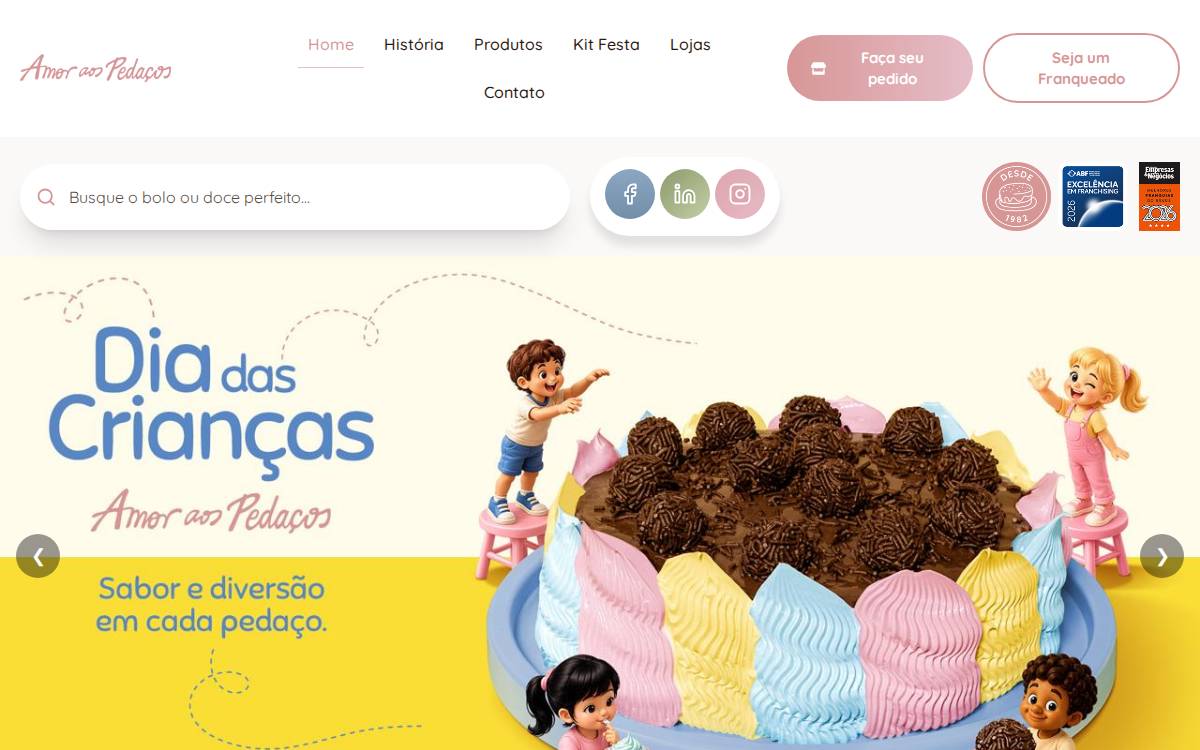 Amor aos Pedaços website preview