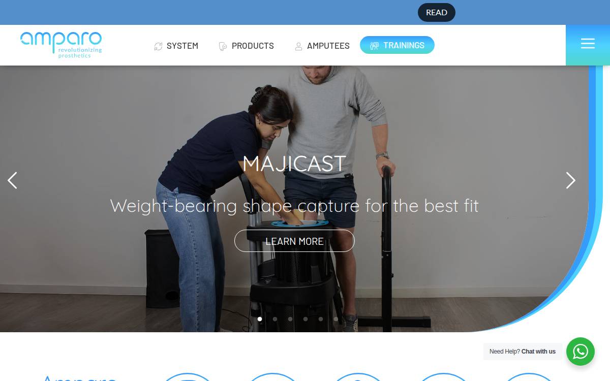 Amparo Prosthetics website preview