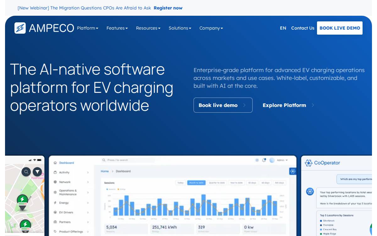 AMPECO website preview