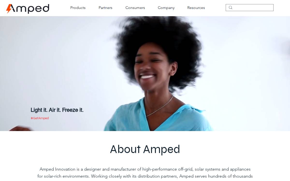 Amped Innovation website preview