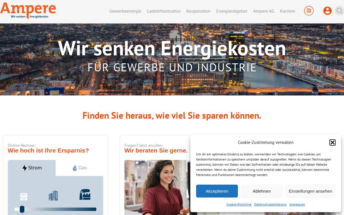 AMPERE AG website preview