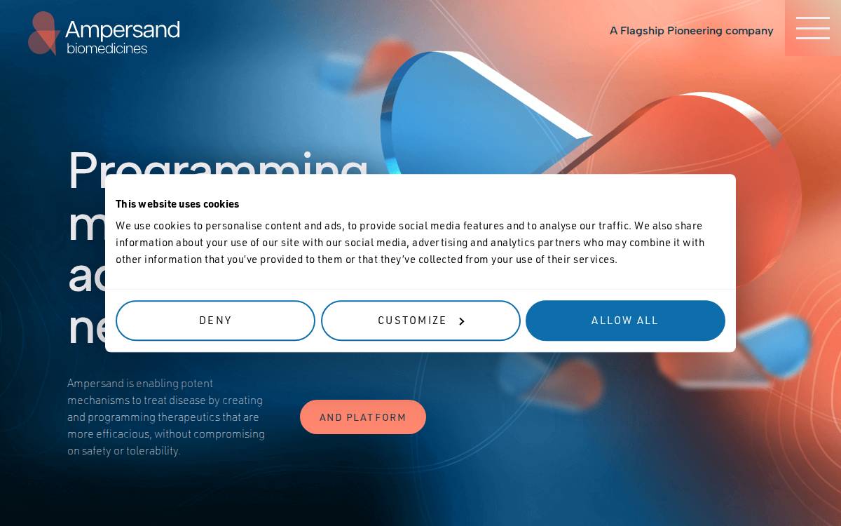 Ampersand Biomedicines website preview