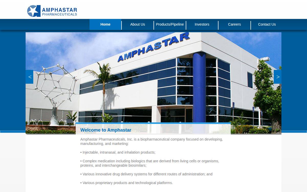 Amphastar website preview