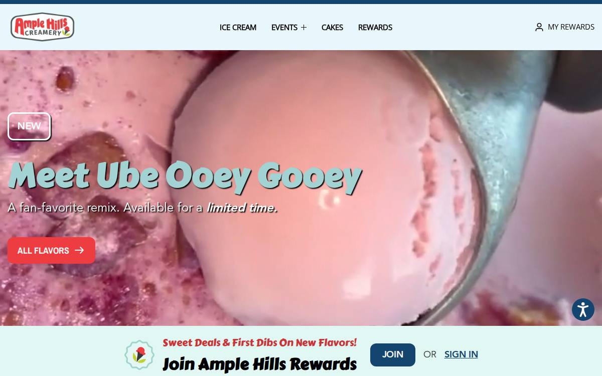 Ample Hills website preview