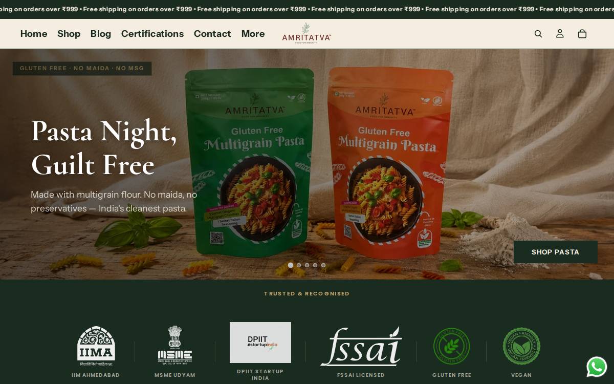 AMRITATVA website preview