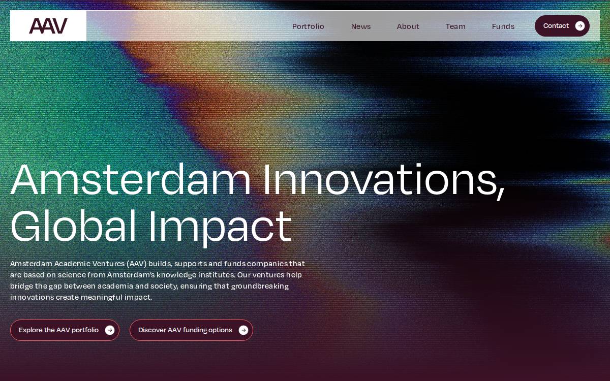 Amsterdam Academic Ventures website preview