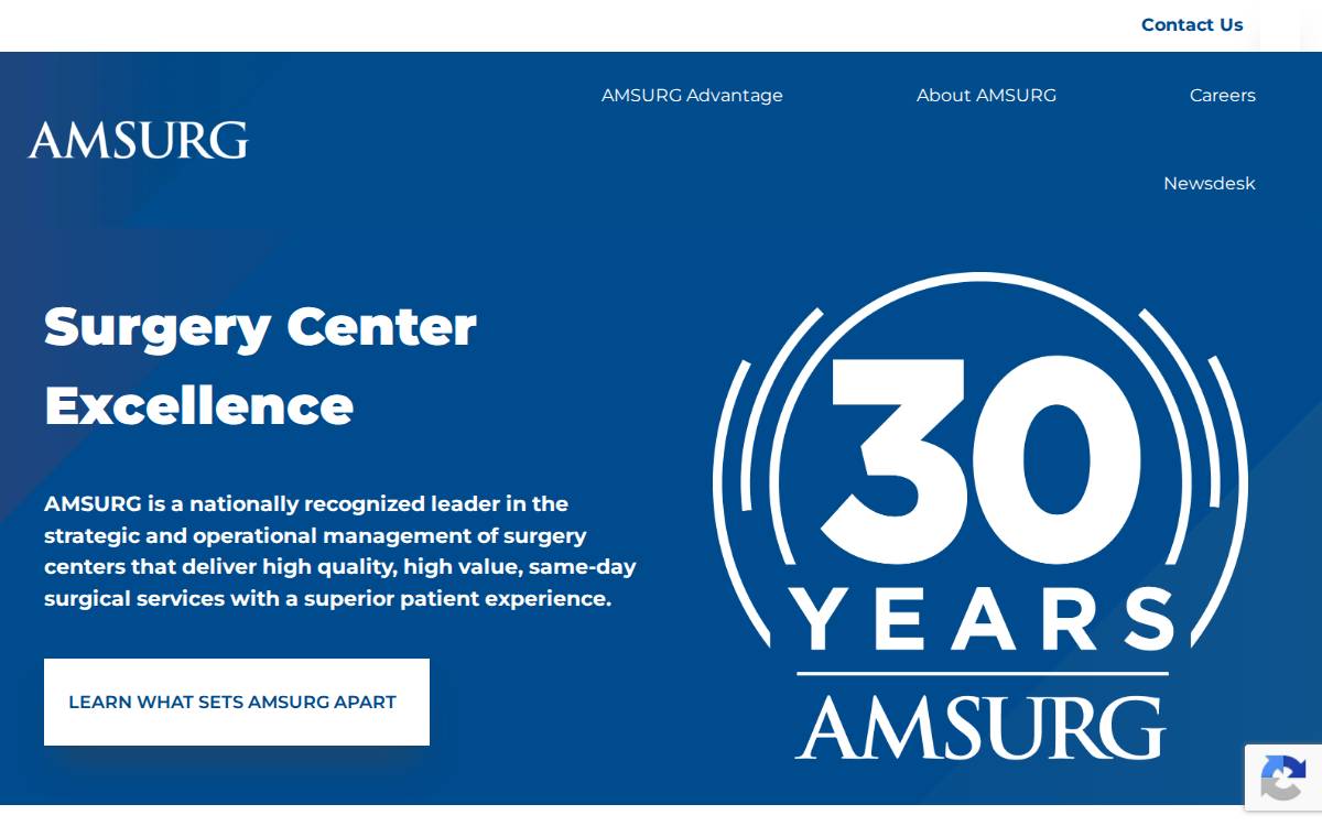 Amsurg website preview