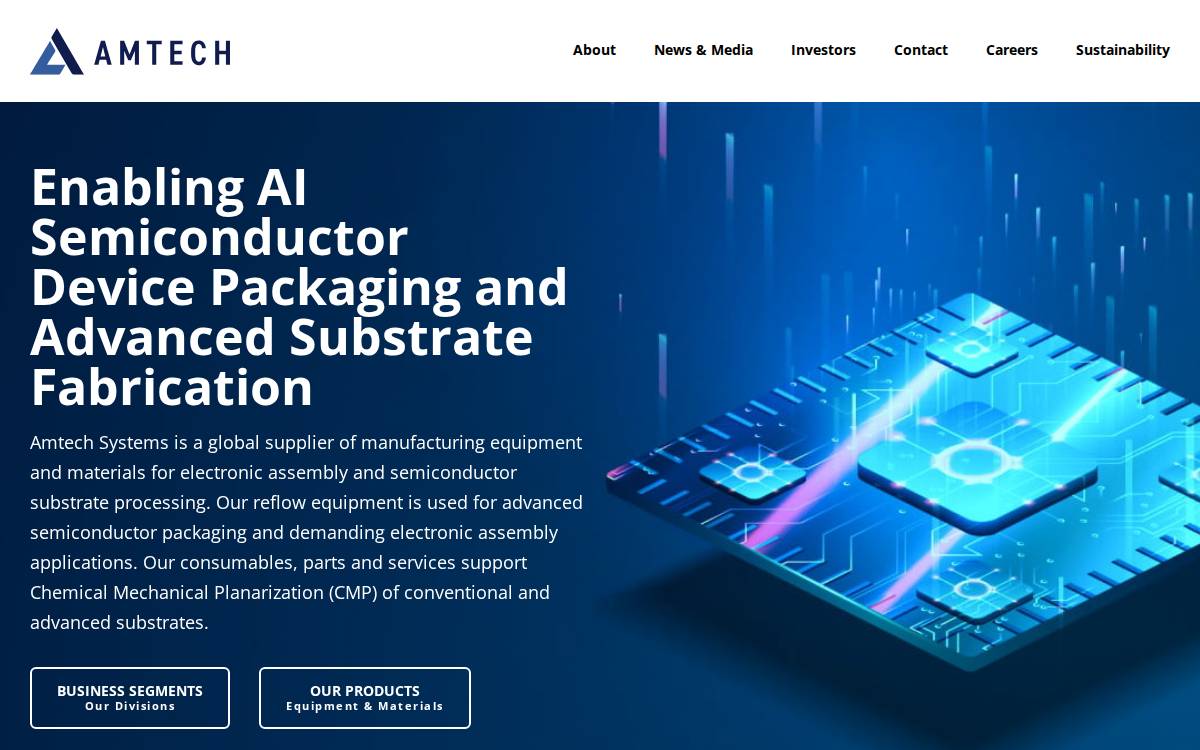 Amtech Systems, Inc. website preview