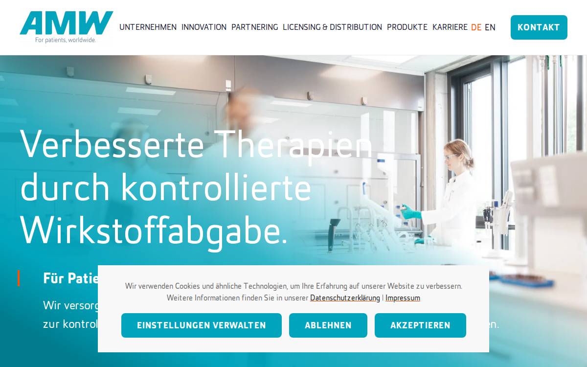 Amw Pharmaceuticals website preview
