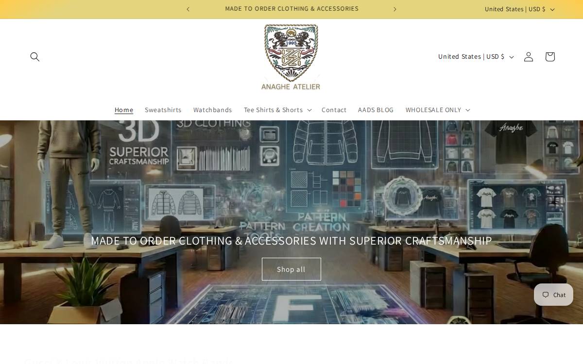 Anaghe Atelier website preview