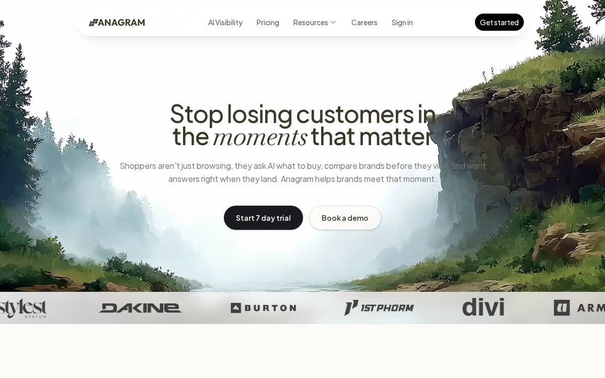 Anagram website preview