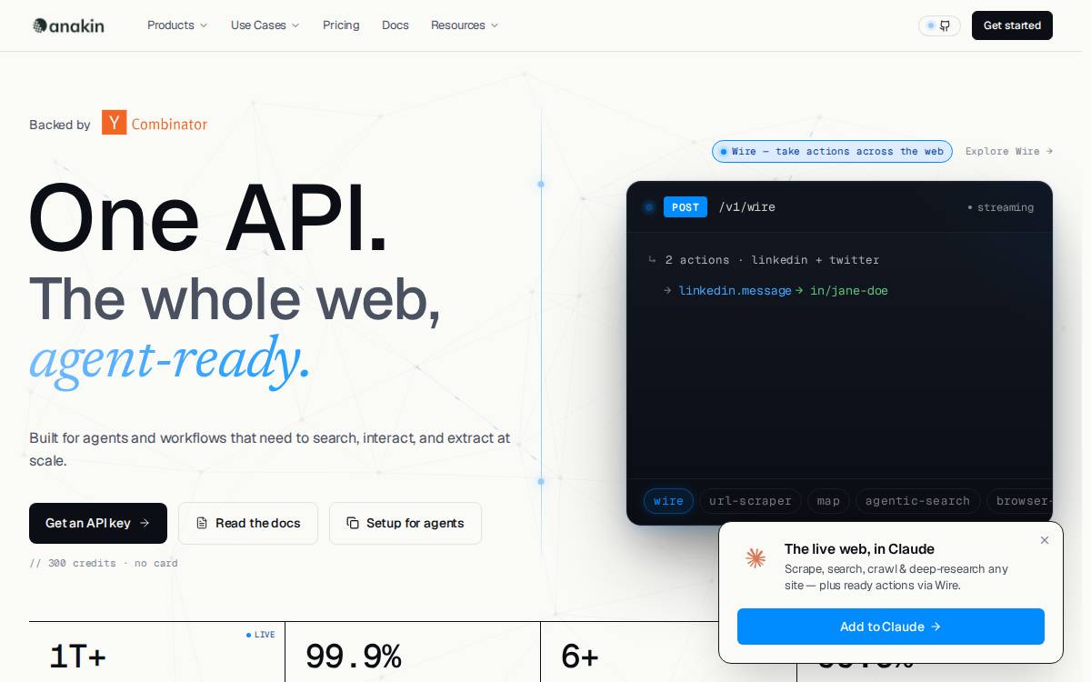 Anakin website preview