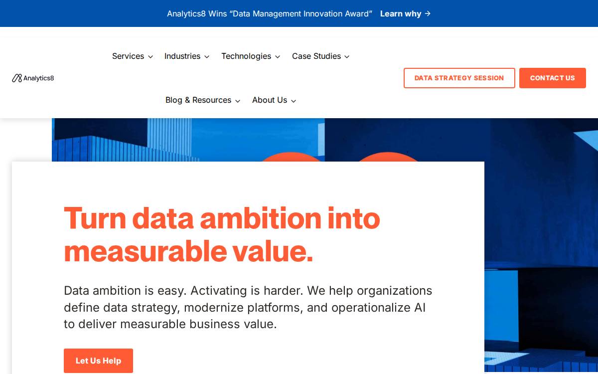 Analytics8 website preview