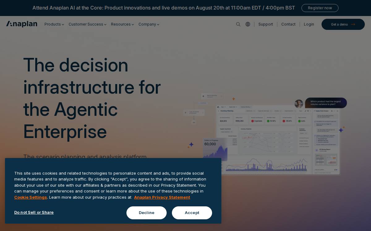 Anaplan Inc website preview