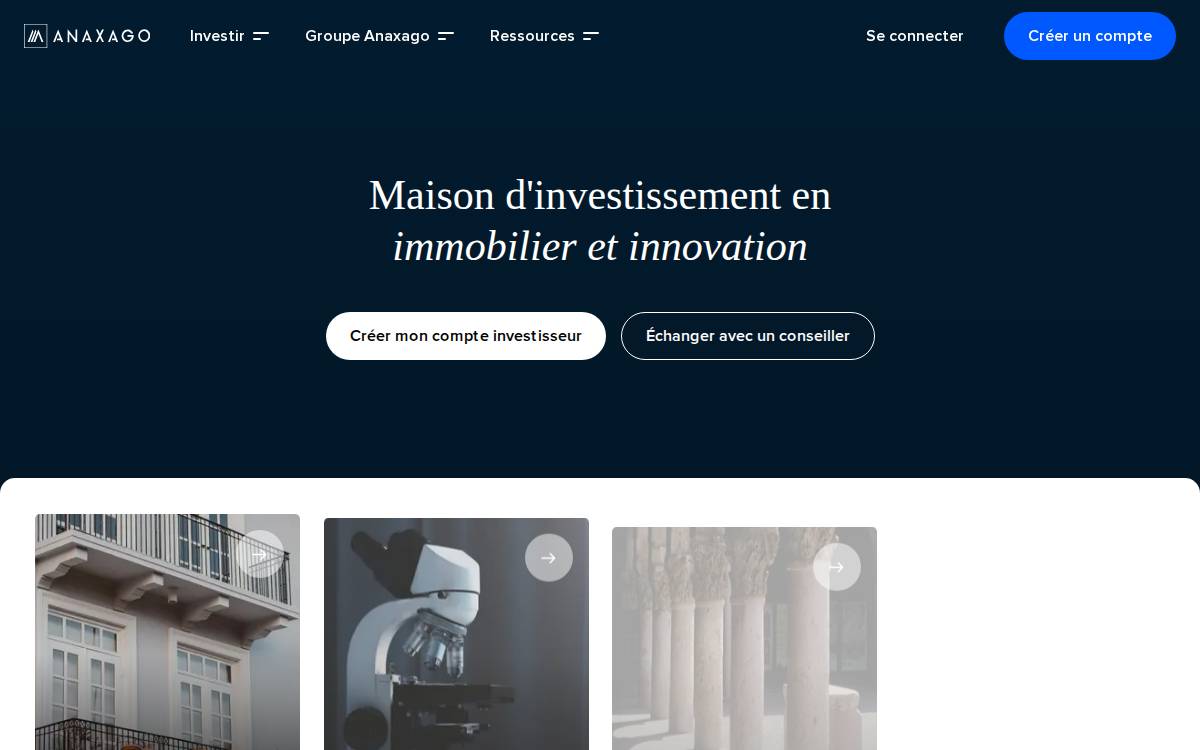 Anaxago website preview