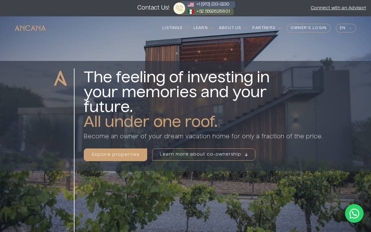 Ancana website preview