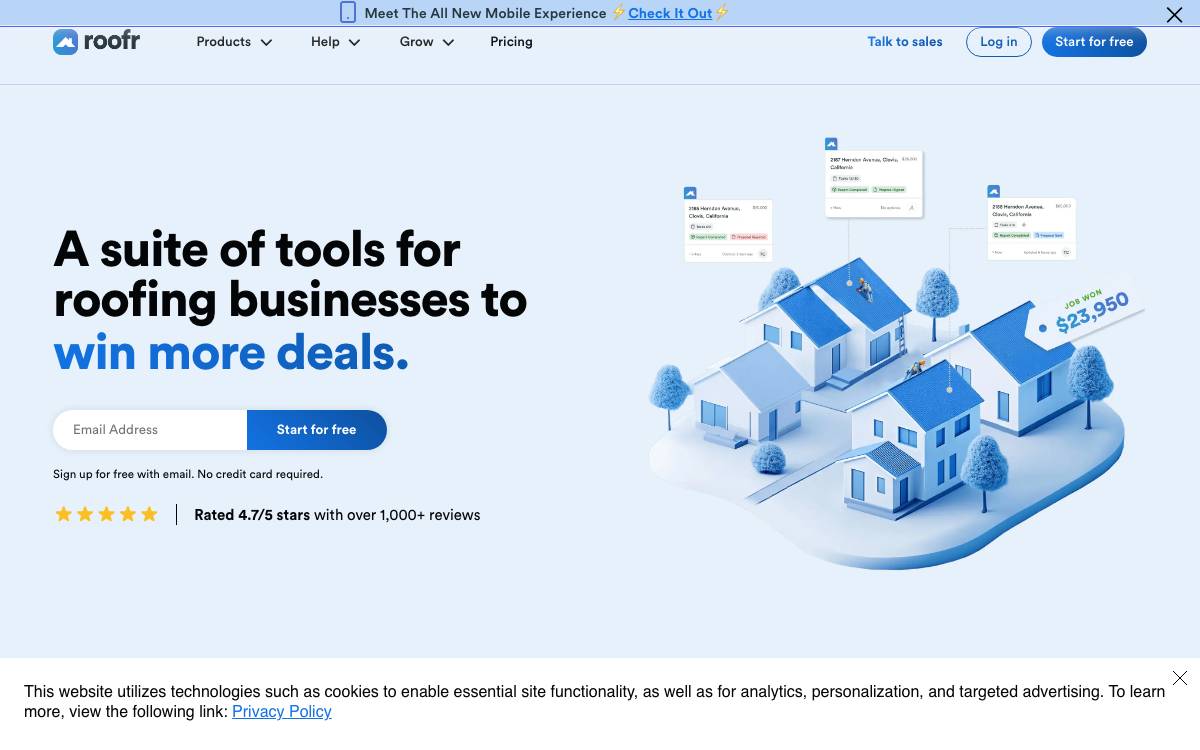 Roofr website preview