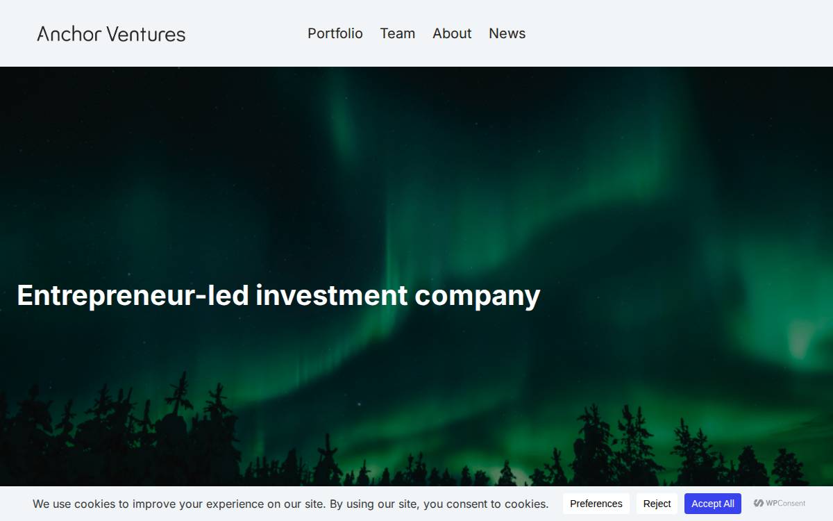 Anchor Ventures website preview
