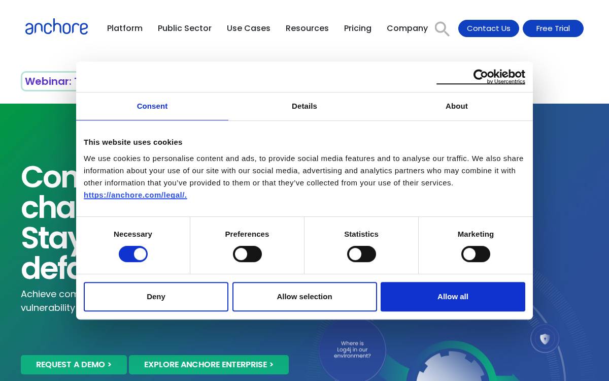 Anchore website preview