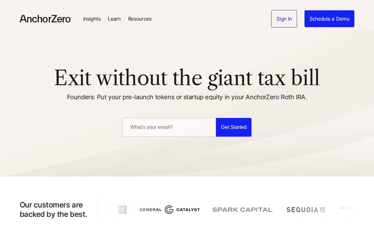 AnchorZero website preview