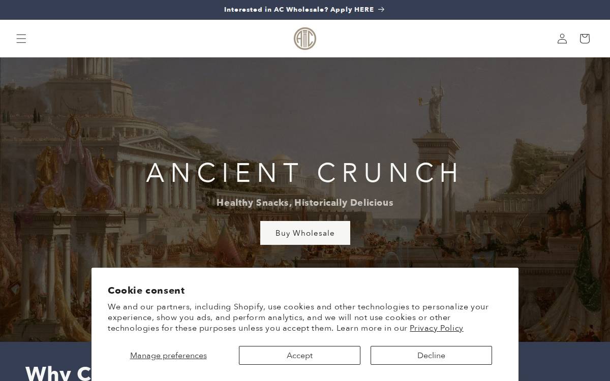 Ancientcrunch website preview