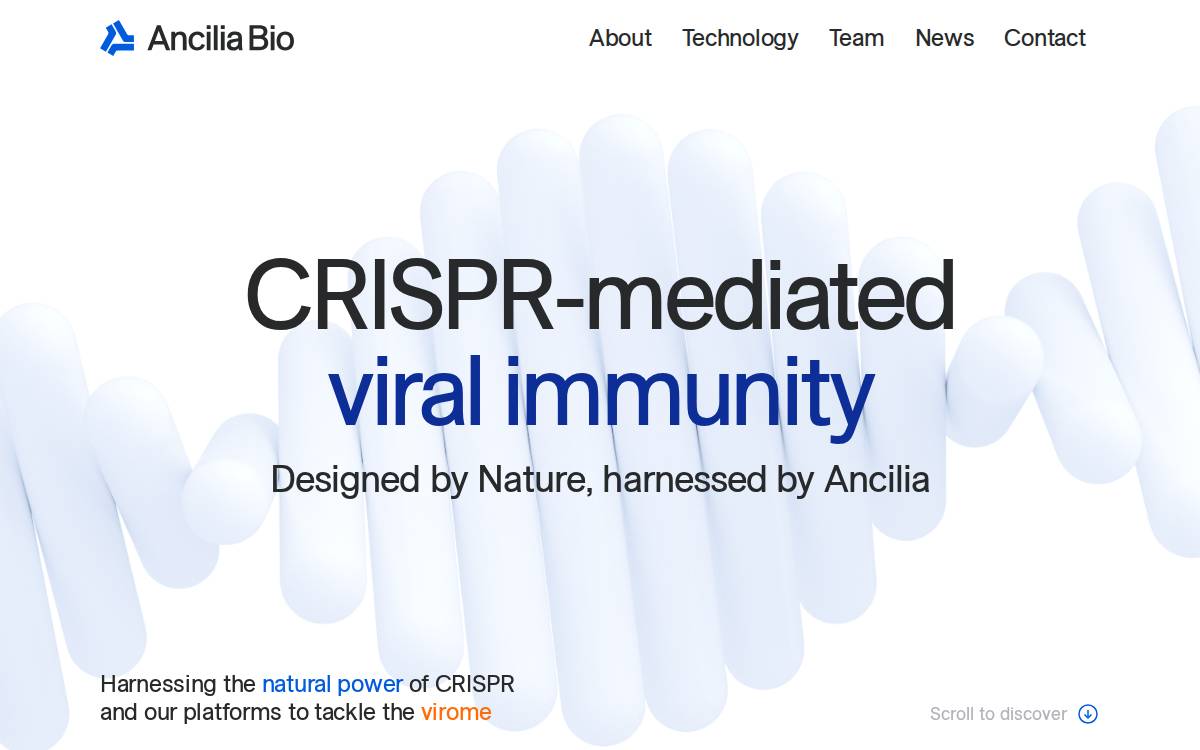 Ancilia Bio website preview