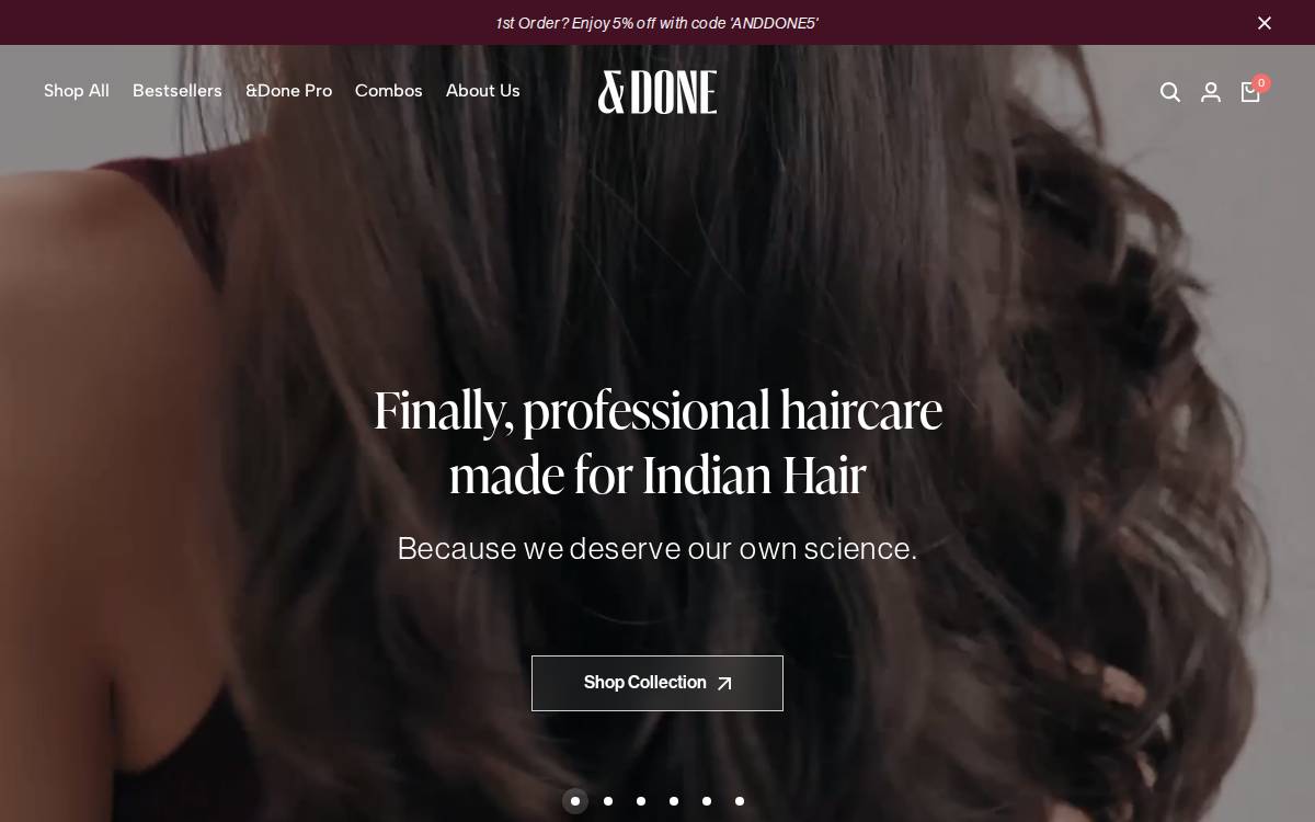 And Done Hair website preview