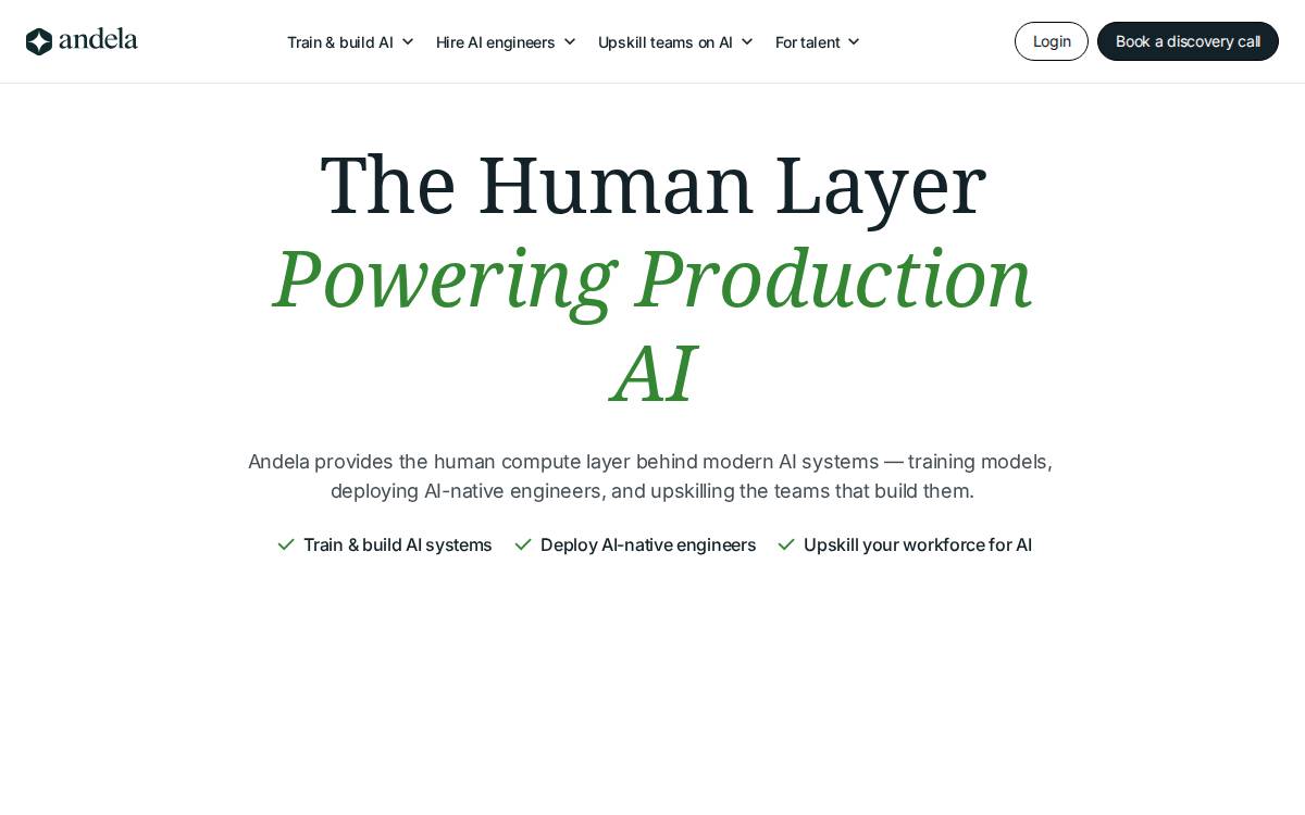 Andela website preview