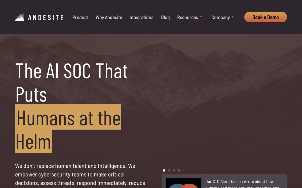 Andesite website preview