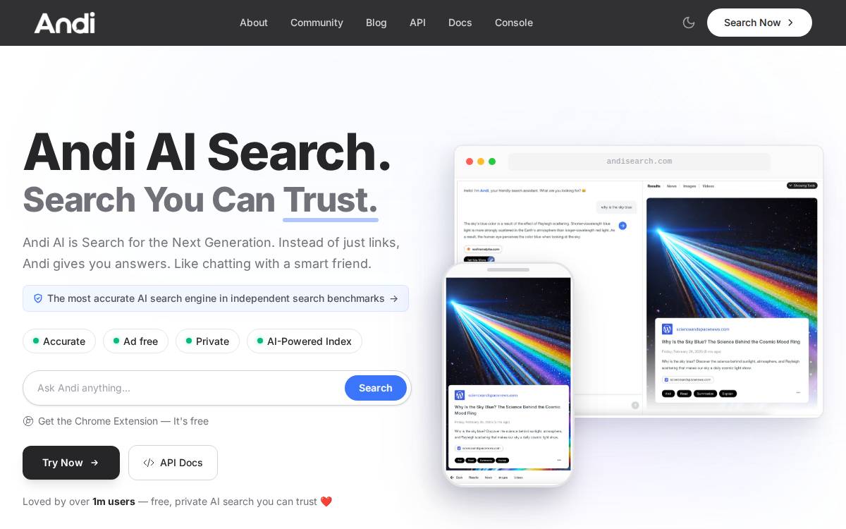 Andi website preview