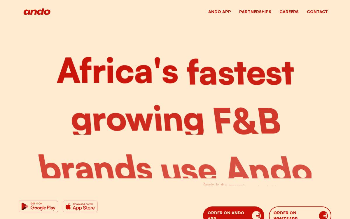 Andofoods website preview