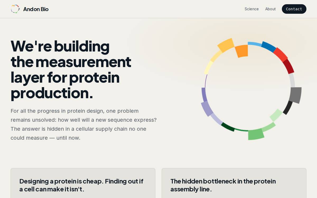 Andon Bio website preview