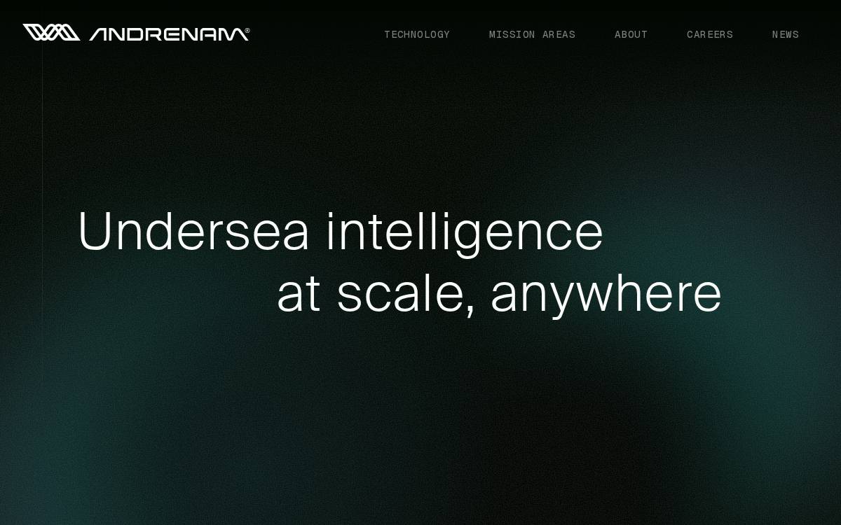 Andrenam AI-powered maritime sensing website preview