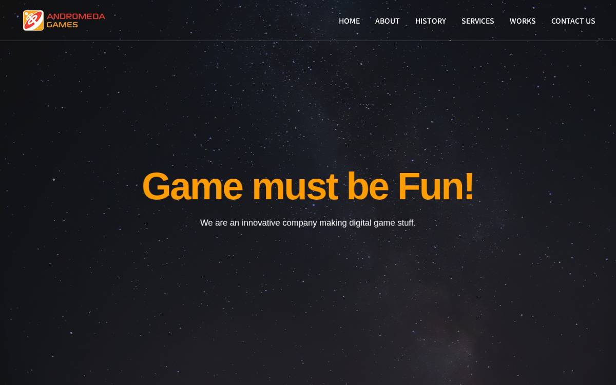 Andromeda Games Venture Capital website preview