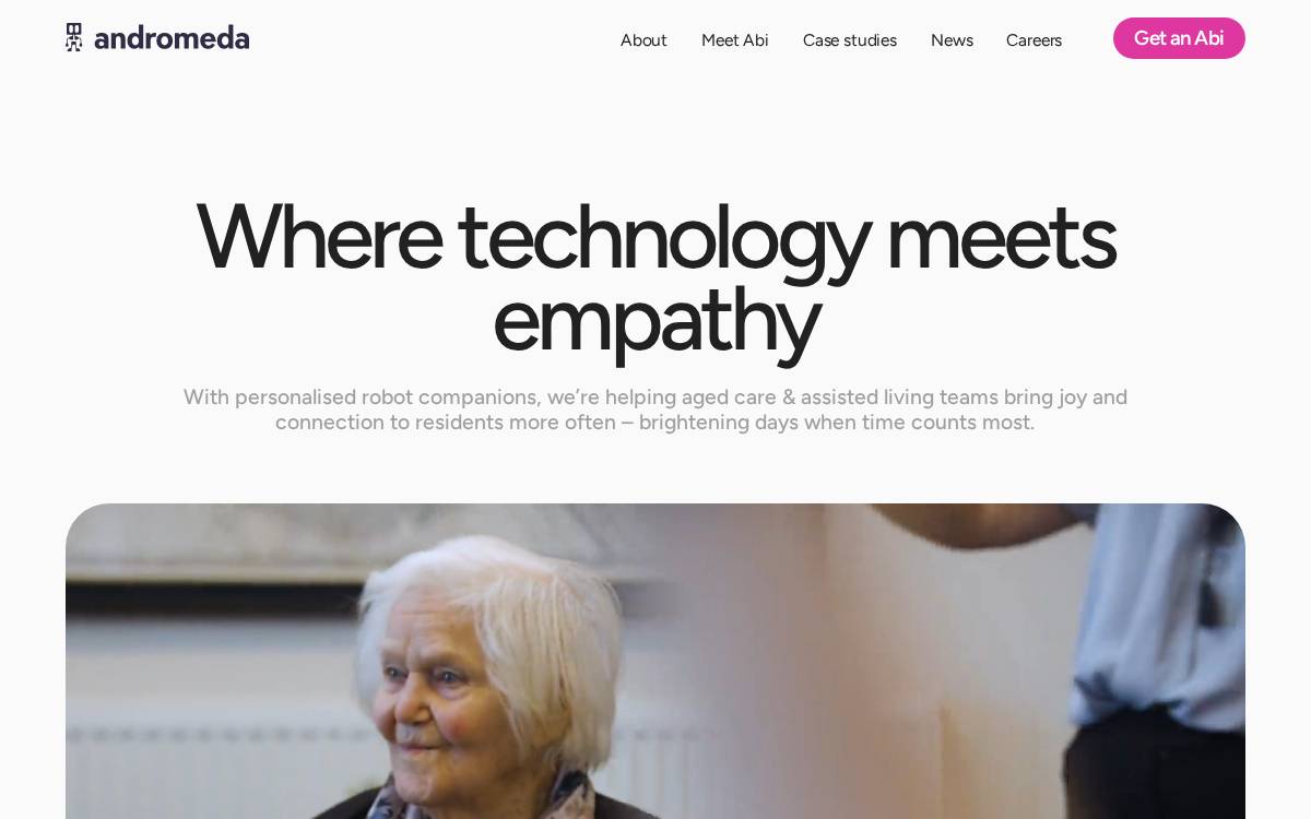 Andromeda Robotics website preview