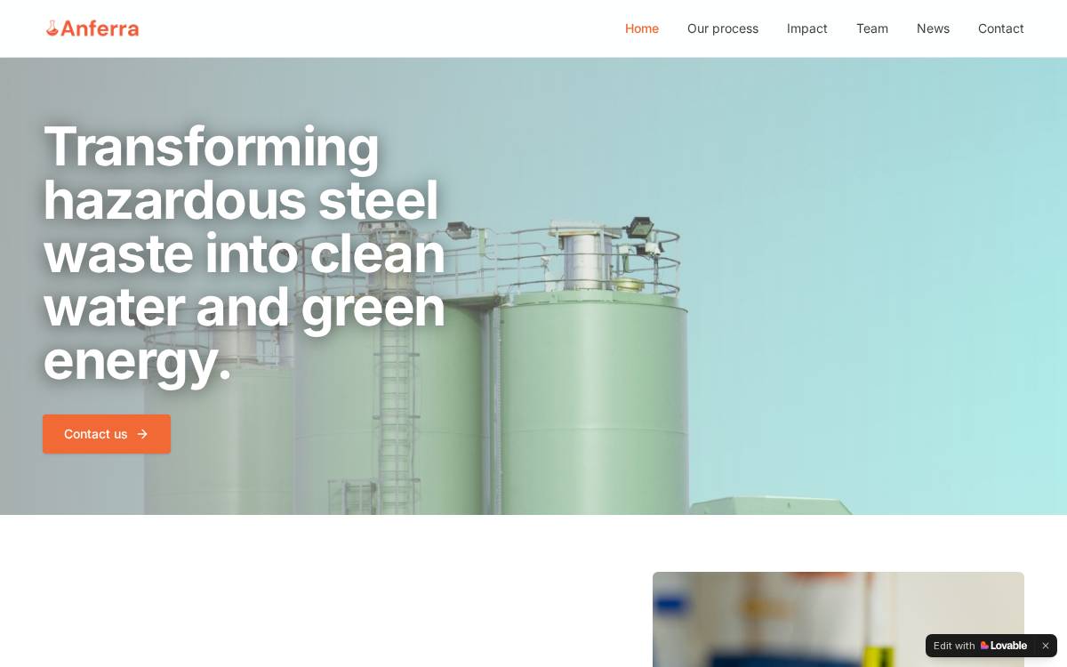 Anferra website preview