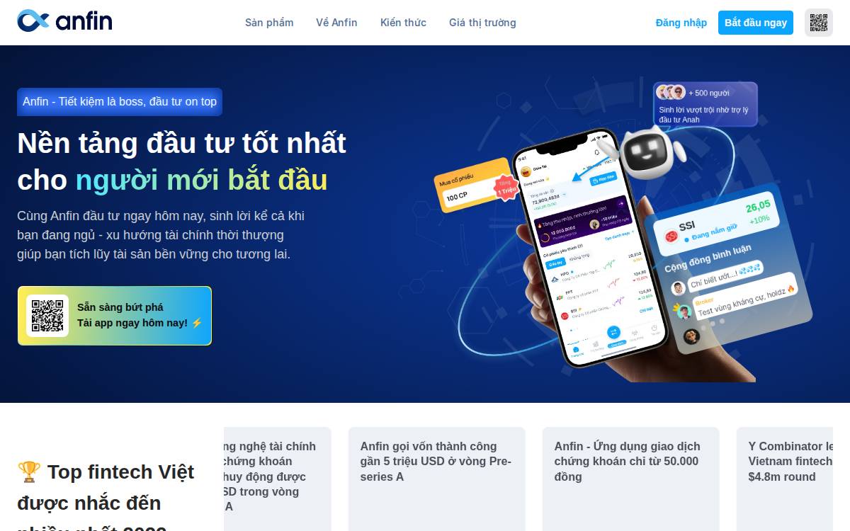 Anfin website preview
