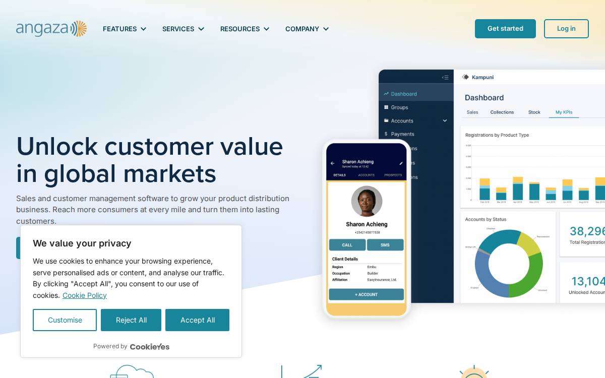 Angaza Design, Inc. website preview