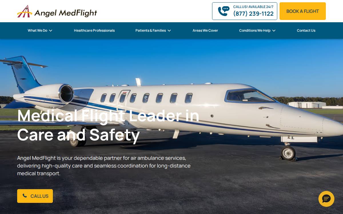 Angel Medflight website preview
