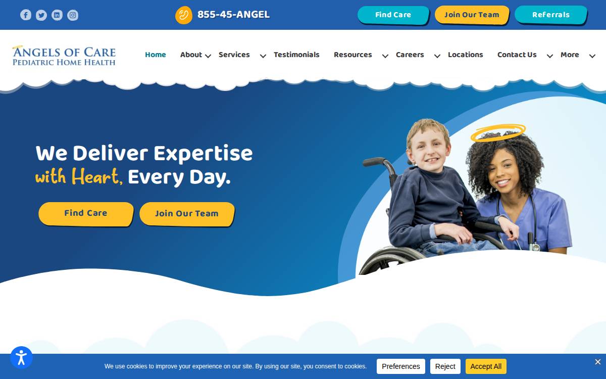 Angels of Care website preview