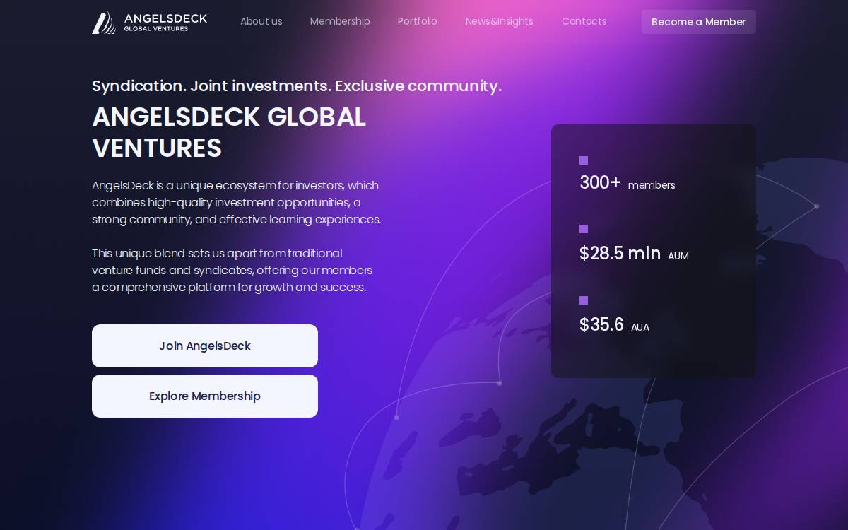 Клуб Angelsdeck website preview